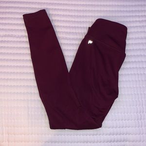 Fabletics burgundy high waisted leggings size xs